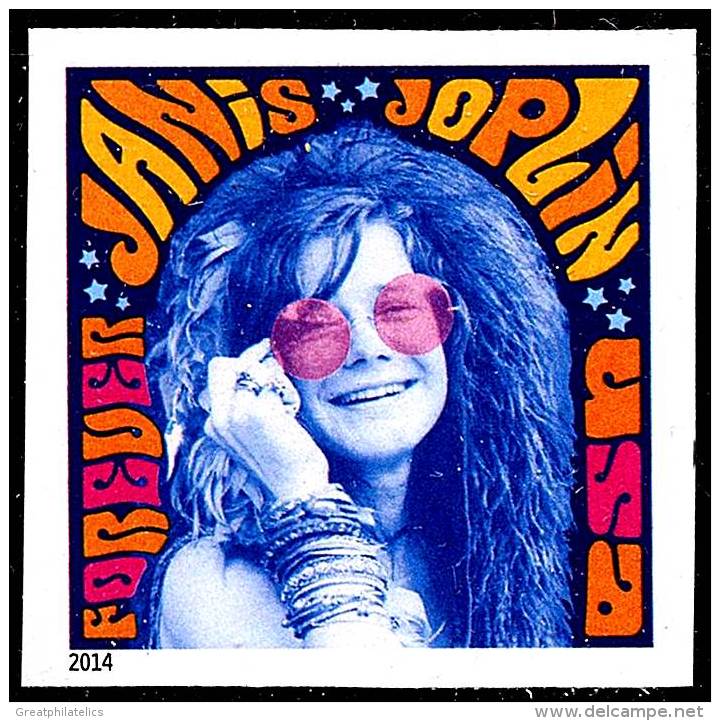 USA 2014 JANICE JOPLIN - MUSICIAN Imperforated / No DIE-CUTS MNH MUSIC - Unused Stamps