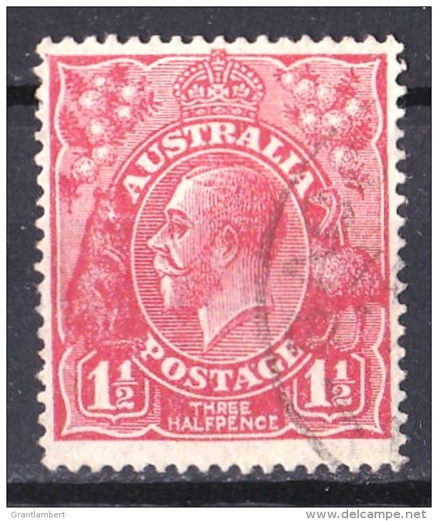 Australia 1926 King George V 11/2d Rose-Red Small Multi Wmk P14 Used - Used Stamps