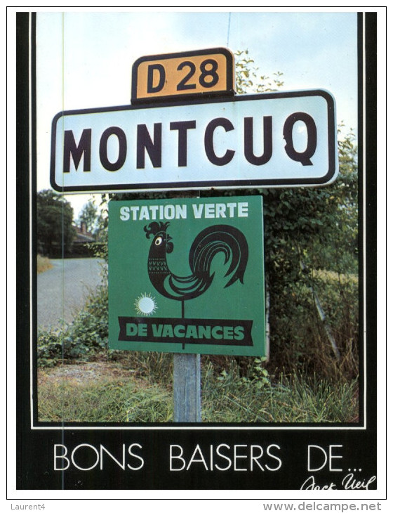 (ORL 399) France - Village Sign Of Montcuq - Montcuq