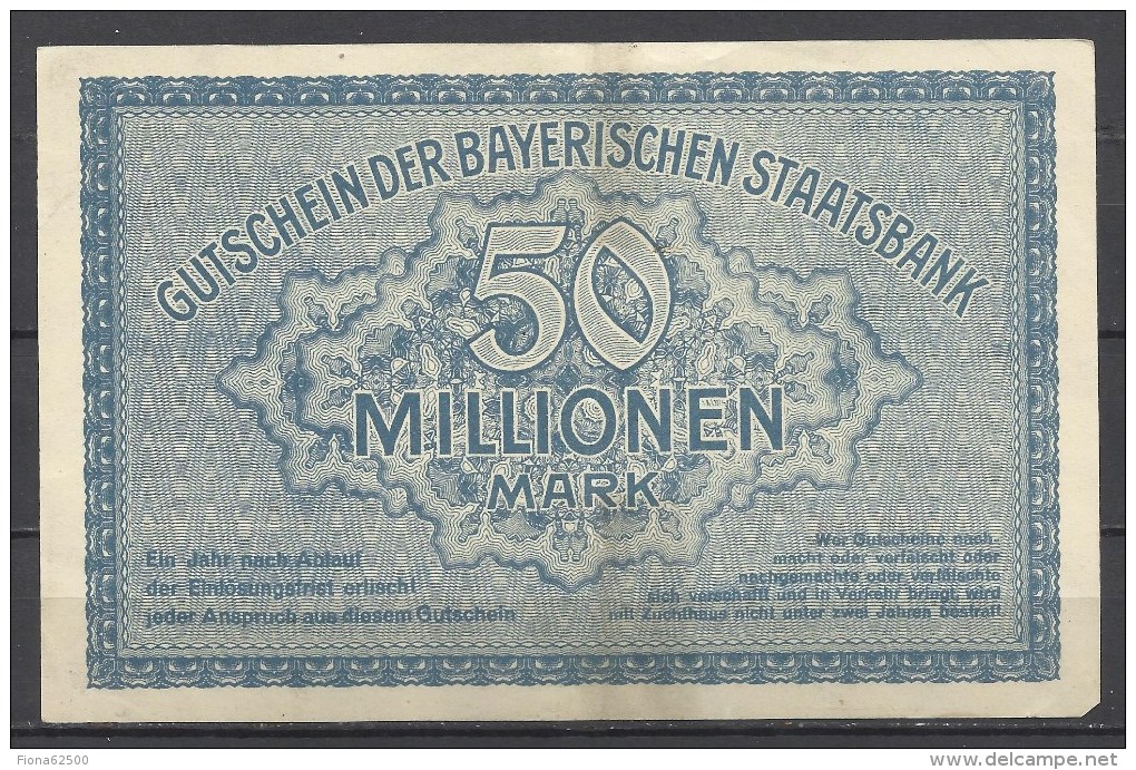 ALLEMAGNE .  BILLET DE 50 MILLION EN MARK . 1923 . - 50 Millionen Mark