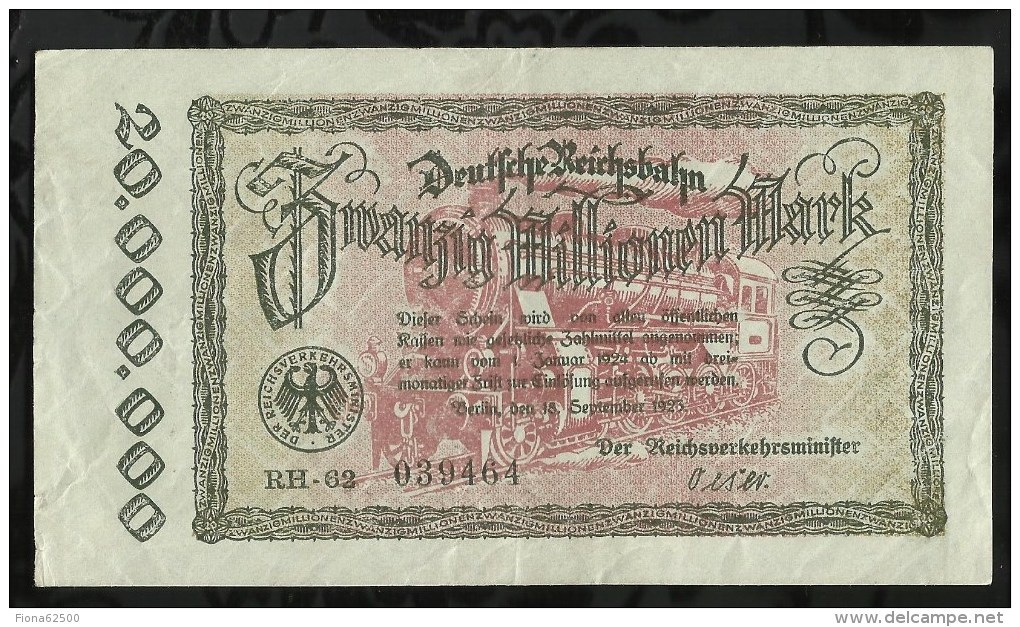 ALLEMAGNE .  BILLET DE 20 MILLION EN MARK . 1923 . - 20 Millionen Mark