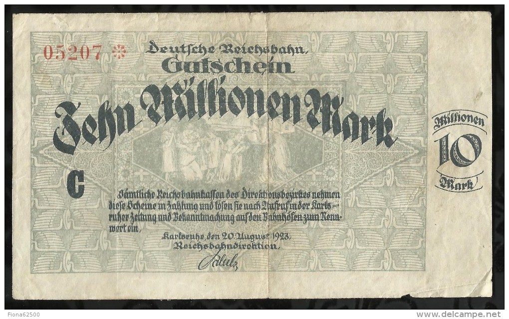 ALLEMAGNE .  BILLET DE 10 MILLION EN MARK . 1923 . - 10 Millionen Mark