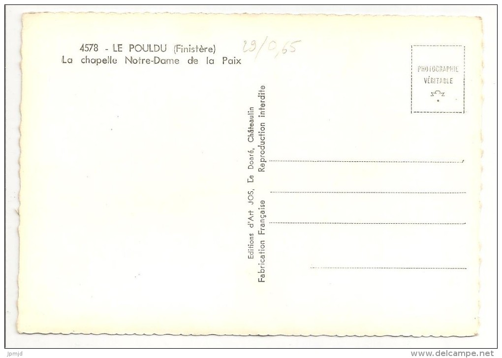 29 - LE POULDU (Finistère) - La Chapelle Notre-Dame De La Paix - Ed. JOS N° 4578 - Le Pouldu