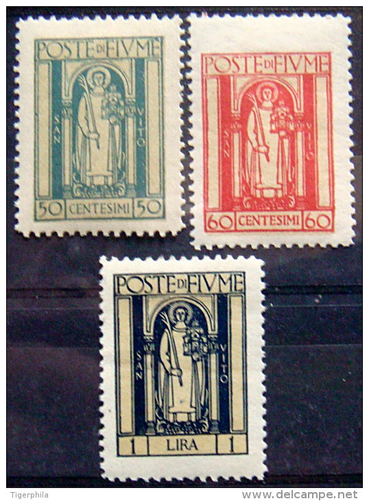 FIUME 1923 St.Vitus COMPLETE SET MLH Scott178-180 CV$7 - Fiume & Kupa