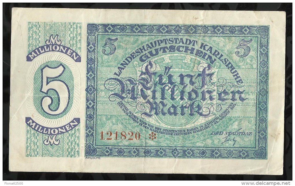 ALLEMAGNE .  BILLET DE 5 MILLION EN MARK . 1923 . - 5 Miljoen Mark