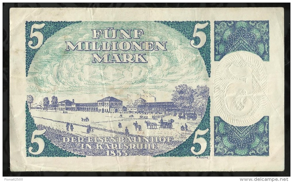 ALLEMAGNE .  BILLET DE 5 MILLION EN MARK . 1923 . - 5 Millionen Mark