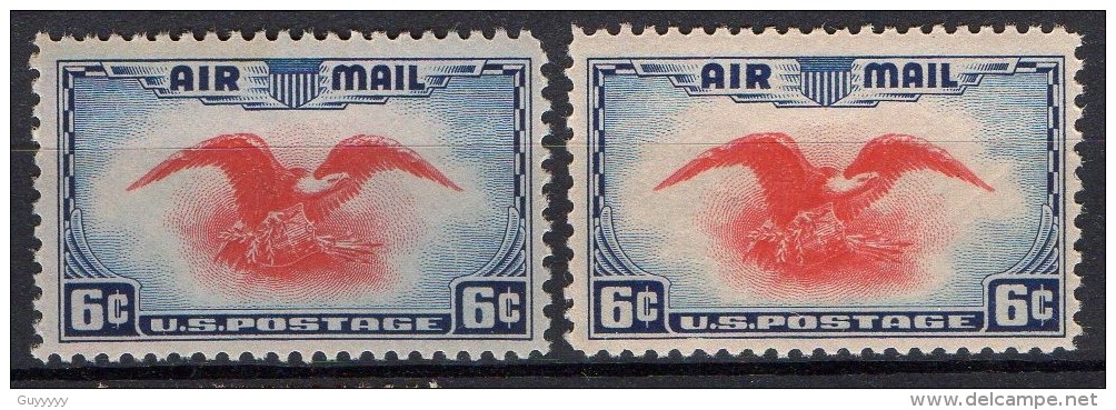 Etats-Unis - Poste Aérienne - 1938 - Yvert N° PA24 & PA24 ** Variété De Couleur - 1b. 1918-1940 Neufs