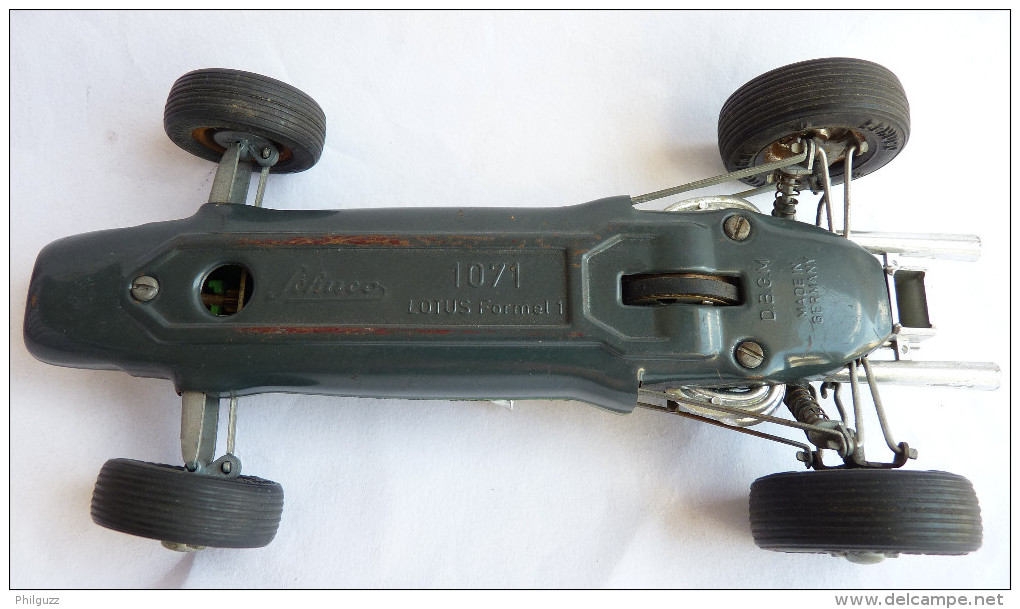 Vintage "Schuco" Lotus Formule 1, Ref. 1071, Tin Toy, Verte, 21 Cm, Clé Manquante, à Restaurer. - Schuco