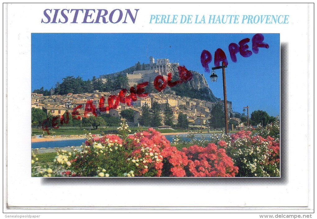 04 - SISTERON - LA CITADELLE - LE PLAN D' EAU ET SA VIEILLE VILLE - TIMBRE 100E PARIS ROUBAIX CYCLISME- VELO - Sisteron