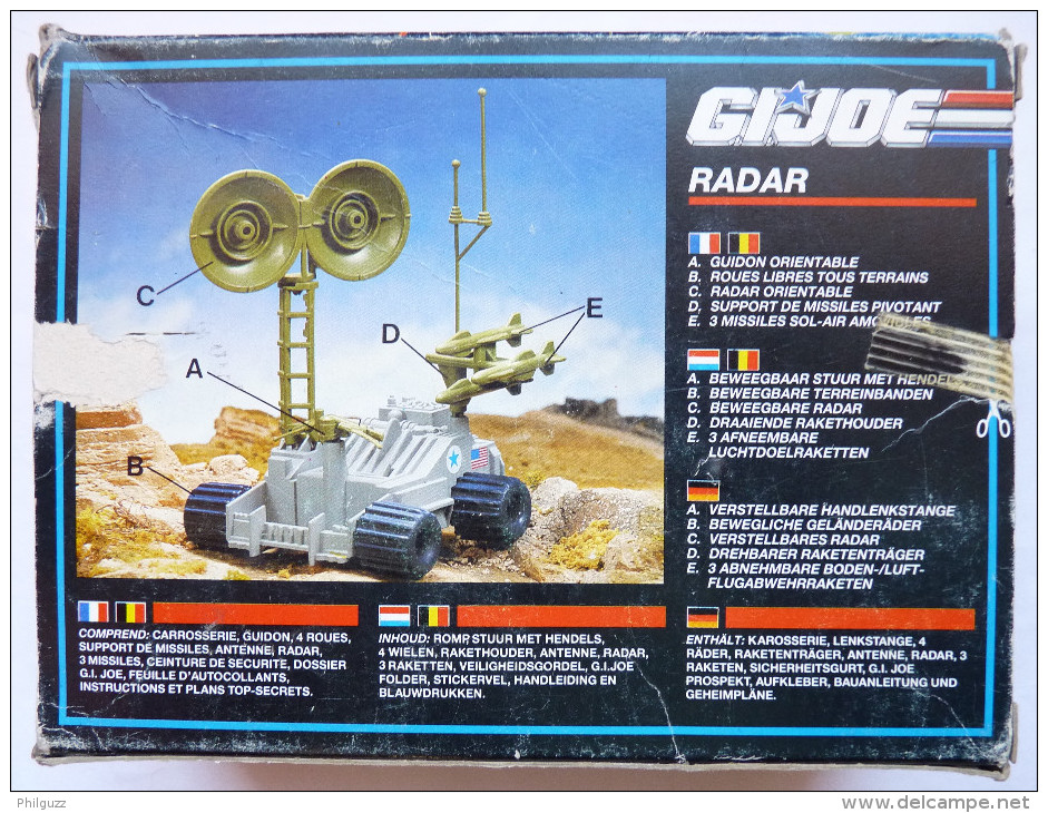 BOITE GI JOE Gijoe Vintage Hasbro 1990 VEHICULE RADAR Sans Figurine D'origine, Complet Avec Notice GIJOE - GIJoe