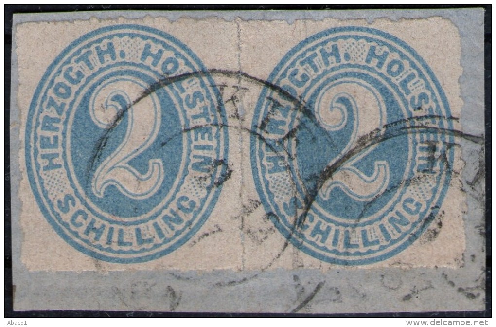 Kiel 9/12 67 Auf Paar 2 Shillinge Grauultramarin - Schleswig Holstein Nr. 24 - Pracht - Schleswig-Holstein