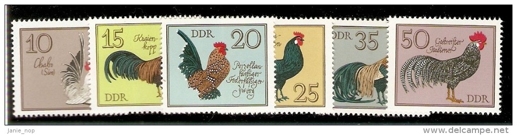 German Democratic Republic 1970 German Cocks - Unused Stamps