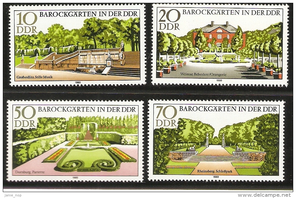 German Democratic Republic 1980 Gardens - Unused Stamps