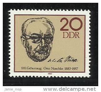 German Democratic Republic 1983 Otto Nuschke MNH - Unused Stamps