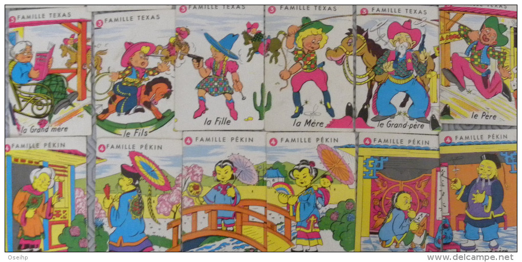 Jeu De Cartes 7 Familles  Nomade Mohican  Fakir Pekin Texas Lapon Sénégal Indien Esquimau Elephant Cow Boy Asie Afrique - Autres & Non Classés