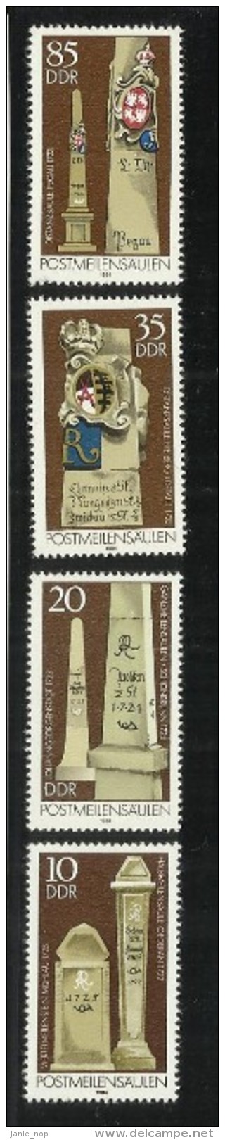 German Democratic Republic 1984 Postal Milestones MNH - Unused Stamps