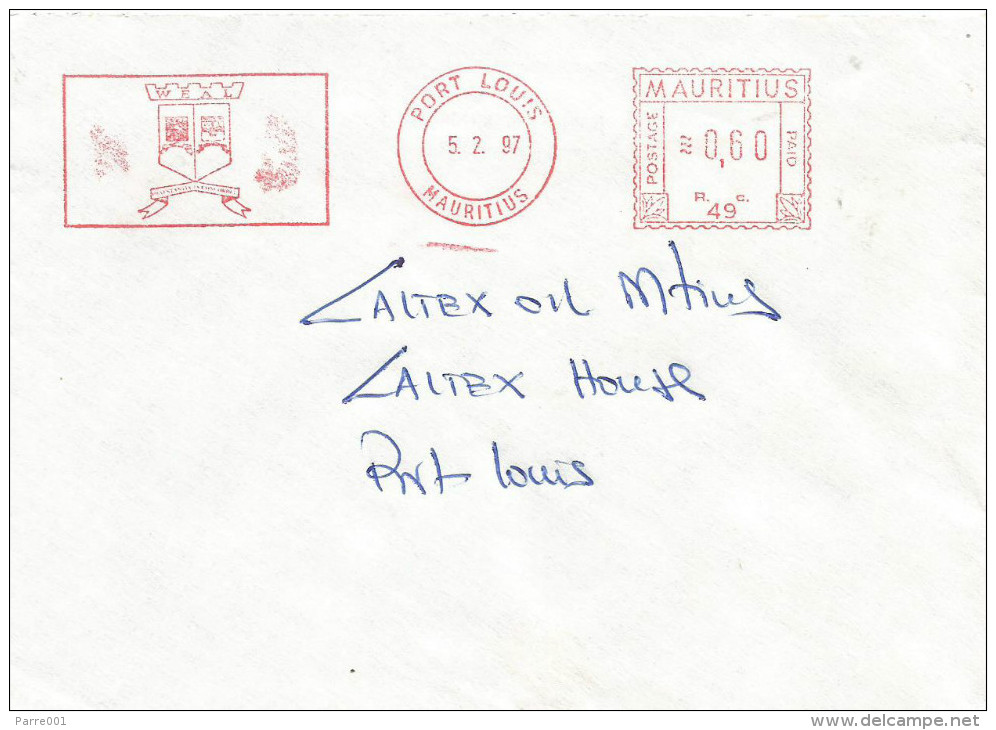 Mauritius Maurice 1997 Port Louis Meter Franking Neopost “Electronic” RC 49 Domestic Cover - Mauritius (1968-...)