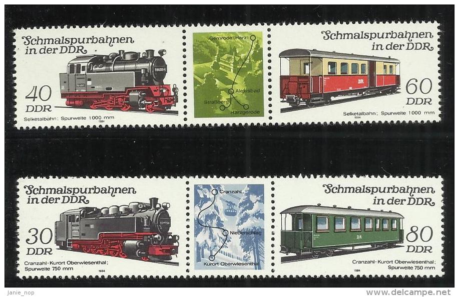 German Democratic Republic 1984 Rail Roads MNH - Unused Stamps
