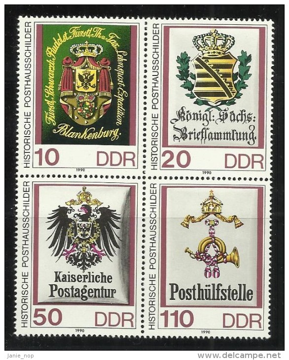 German Democratic Republic 1990 Coats Of Arms - Unused Stamps