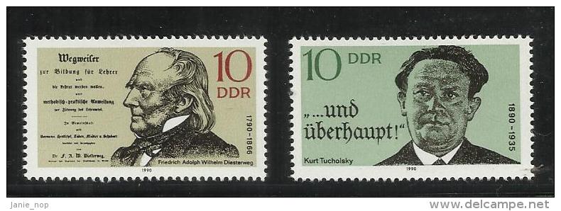 German Democratic Republic 1990 Famous Men - Unused Stamps