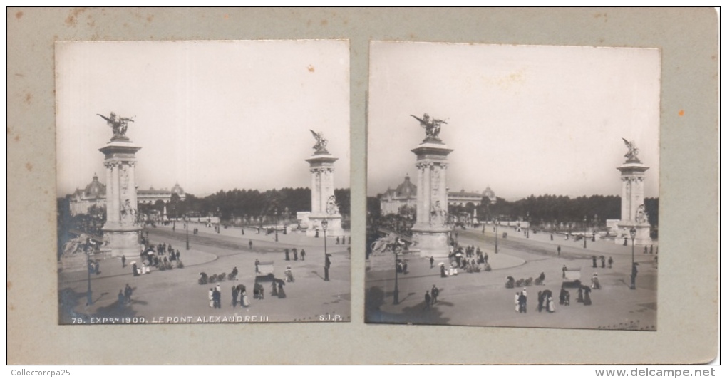 Photo Stéréoscopique N° 79 Paris Exposition Universelle De 1900 Le Pont Alexandre III ( SIP ) Au Dos Teulet Besançon - Stereoscopic