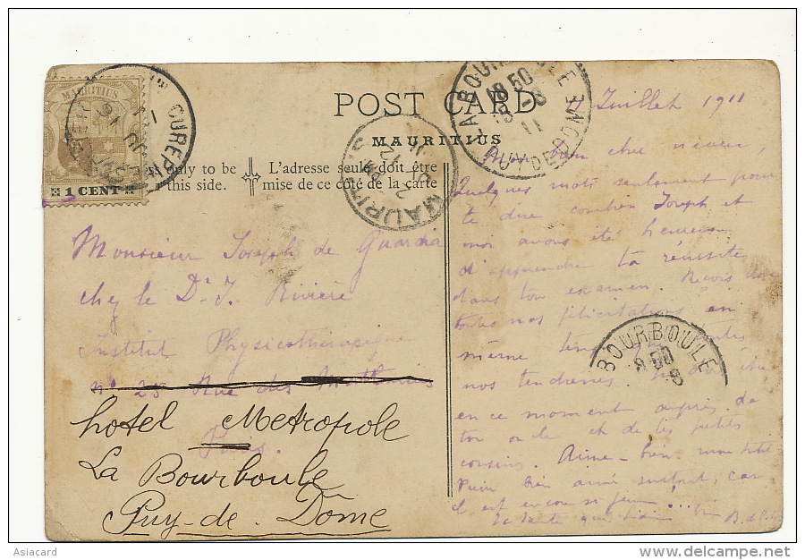 66 Port Louis Albion Dockedit Vidal  Used Curepipe 1911 Vers Dr Riviere La Bourboule - Maurice