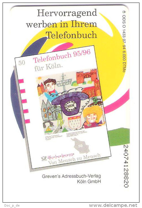 Germany - O1433  07/94 Telefonbuch Köln - O-Series: Kundenserie Vom Sammlerservice Ausgeschlossen