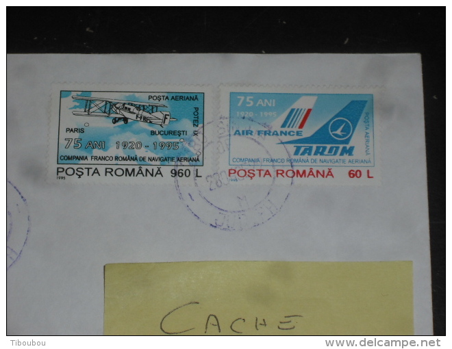 LETTRE ROUMANIE ROMANIA ROMANA AVEC YT PA 319 ET PA 320 - AVION AIR FRANCE TAROM - - Brieven En Documenten