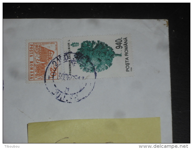 LETTRE ROUMANIE ROMANIA ROMANA AVEC YT 3973 ET 4167 - AUBERGE BRASOV - ARBRE TREE FRENE - - Brieven En Documenten