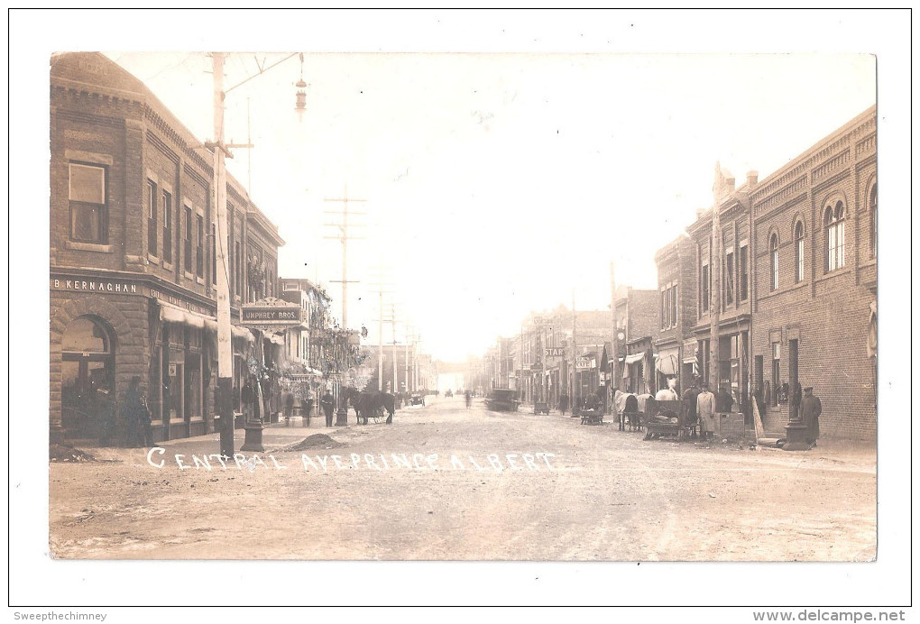 RP Central Avenue PRINCE ALBERT SK Saskatchewan  Canada OLD REAL PHOTO PHOTOGRAPHIC UNUSED POSTCARD - Autres & Non Classés