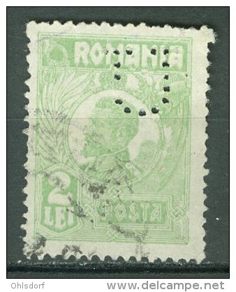 ROMANIA 1919-26: YT 288 II, PERFIN, O - LIVRAISON GRATUITE A PARTIR DE 10 EUROS - Oblitérés