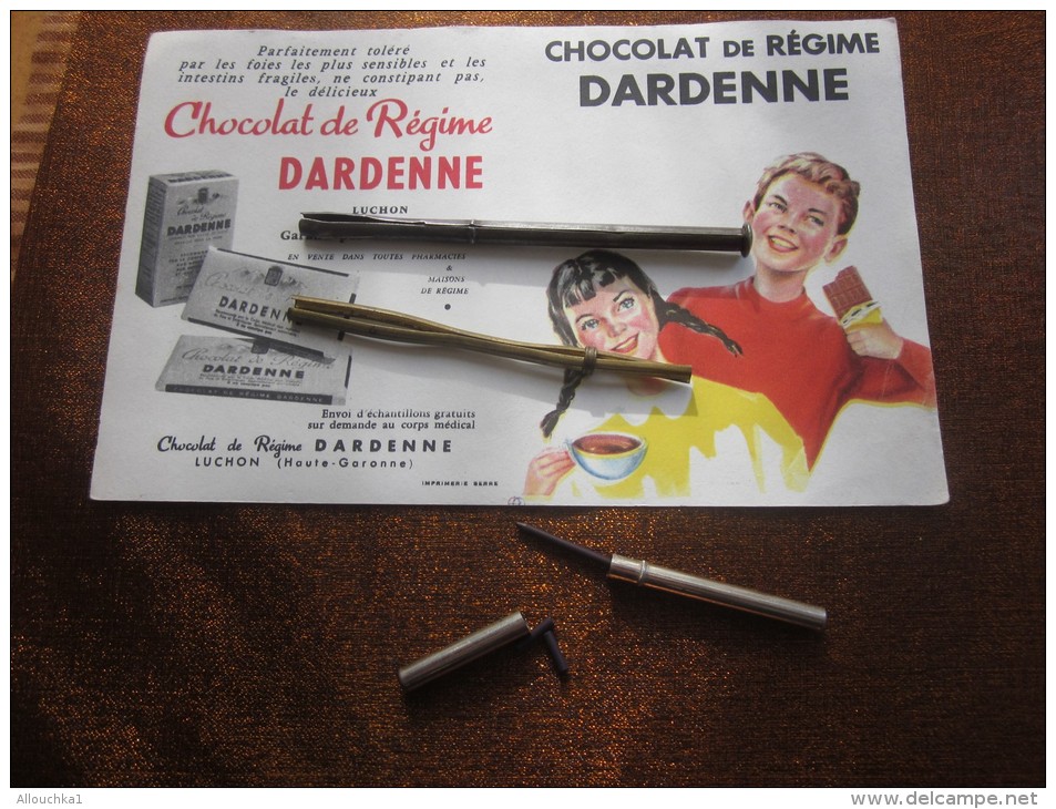 2 Bi Porte- Crayon Ou Mine+Boitier De Mines Crayon Inox+Buvard Publicitaire  Chocolat Dardenne-&gt;Bureau Objets Liés - Pens