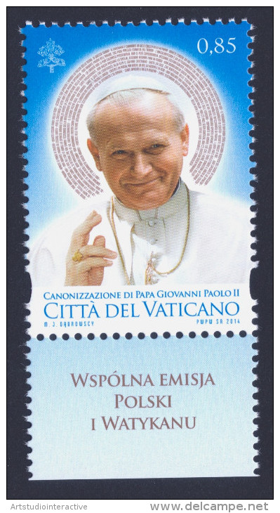 2014 VATICANO "CANONIZZAZIONE DI GIOVANNI PAOLO II" SINGOLO MNH - Neufs