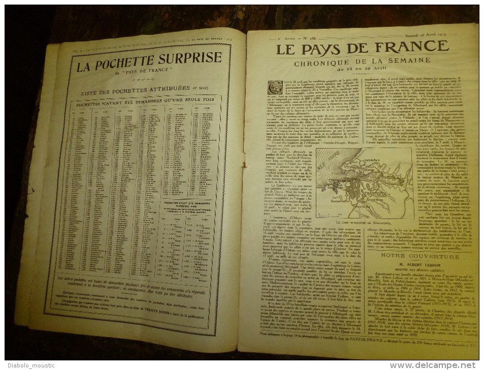 1919 LPDF:L'Allemagne Donne Son Or Pour Vivre;Foire PAIN D'EPICE Place Du Trône;ROUMANIE Par Les Poupées;Crime MAGYARE - Francese