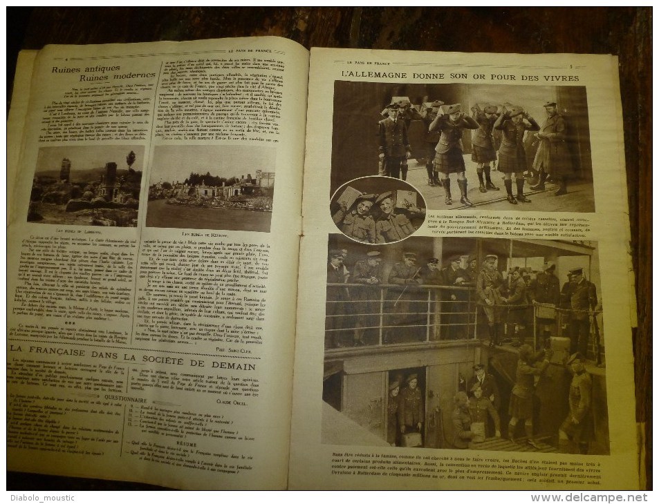 1919 LPDF:L'Allemagne Donne Son Or Pour Vivre;Foire PAIN D'EPICE Place Du Trône;ROUMANIE Par Les Poupées;Crime MAGYARE - Français