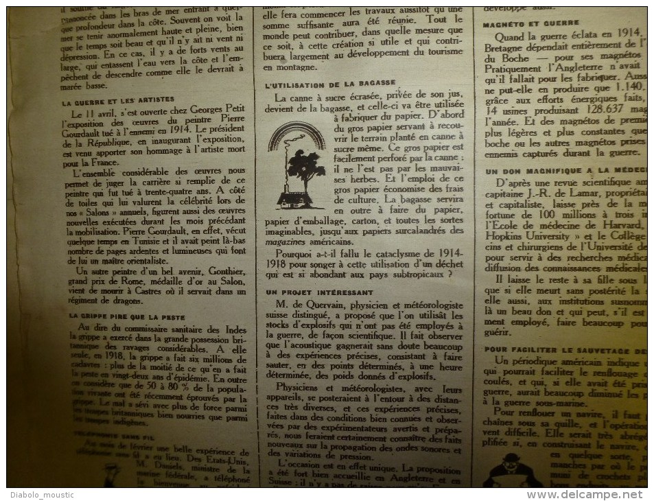 1919 LPDF:L'Allemagne donne son or pour vivre;Foire PAIN d'EPICE place du Trône;ROUMANIE par les poupées;Crime MAGYARE