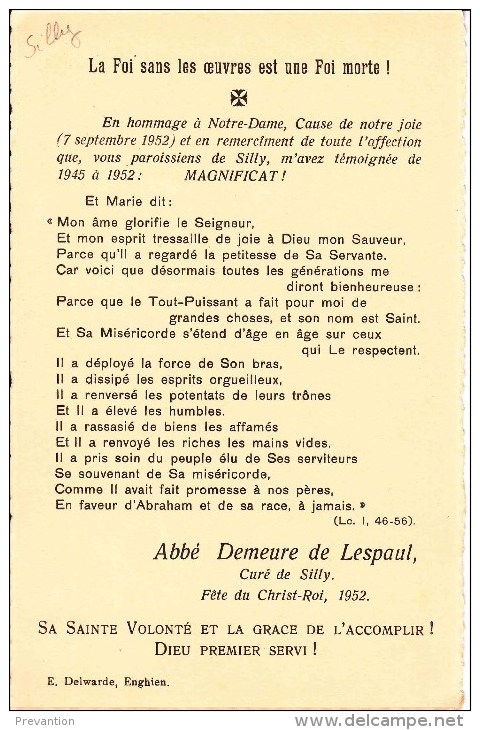 Abbé Demeure De Lespaul, Curé De Silly, Fête Du Christ-Roi, 1952 - Silly