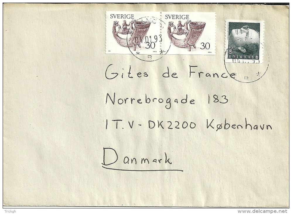 Sverige Malmö &gt;&gt; Danmark Kobenhavn 1993 - Lettres & Documents