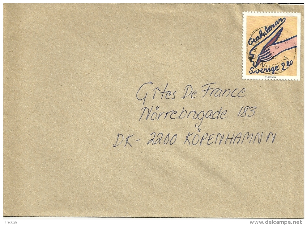 Sverige Kristinehamm &gt;&gt; Danmark Kobenhavn 1992 - Lettres & Documents