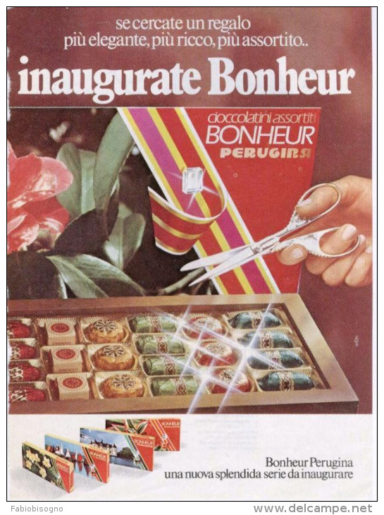 1974 - PERUGINA (sette Sere - Bonheur)  -  3  Pubblicità Cm. 13 X 18 - Chocolate