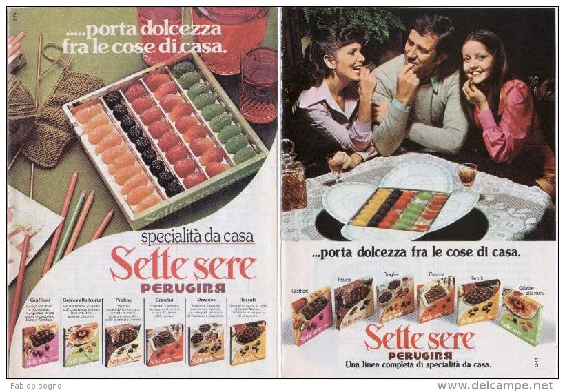 1974 - PERUGINA (sette Sere - Bonheur)  -  3  Pubblicità Cm. 13 X 18 - Chocolat