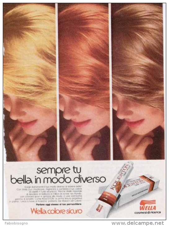 1974 - WELLA  -  1  Pubblicità Cm. 13,5 X 18,5 - Zeitschriften