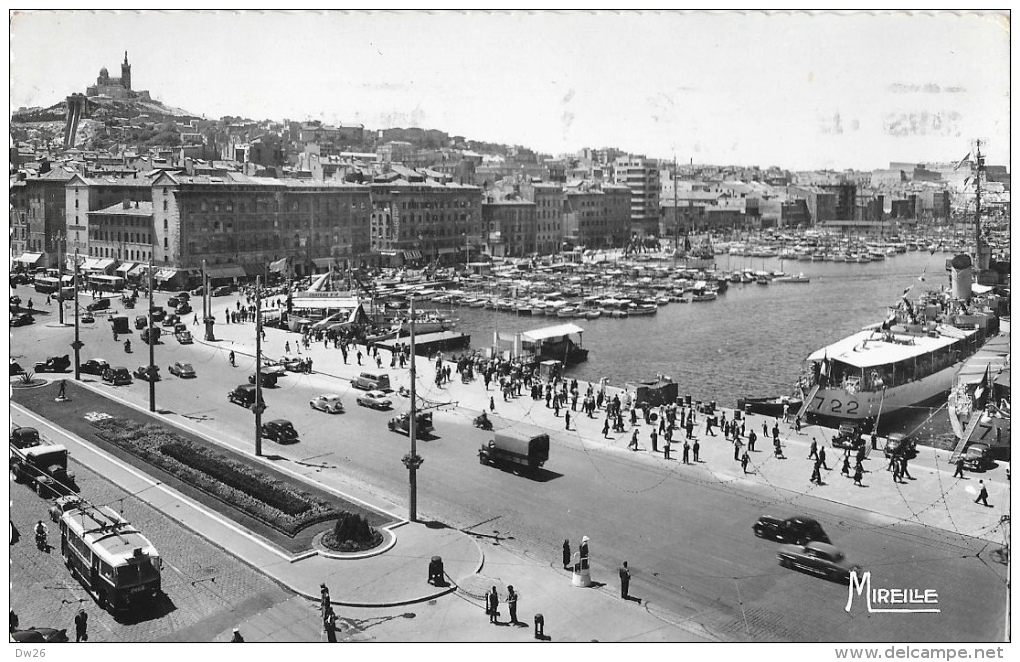 Marseille - Le Quai Des Belges Et Notre-Dame De La Garde - Carte Mireille Dentelée - Vieux Port, Saint Victor, Le Panier