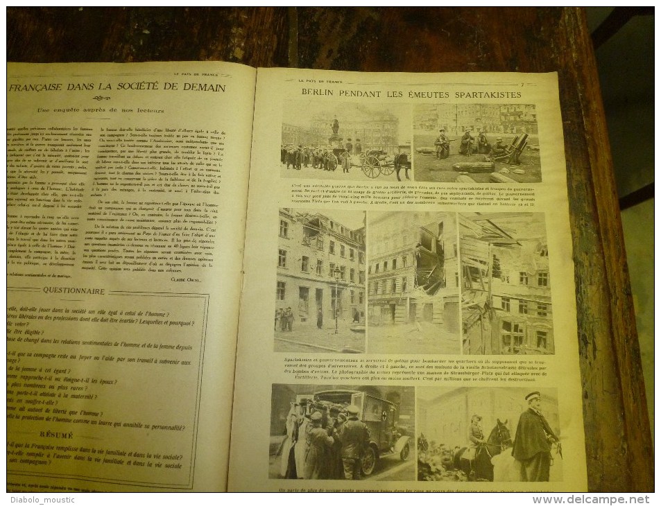 1919 LPDF:London's Royal Guards;Emeute Berlin,Dusseldorf;USA Au Château Val-les-Ecoliers;Martyrs D'ANVERS;Ortie-aliment - Français