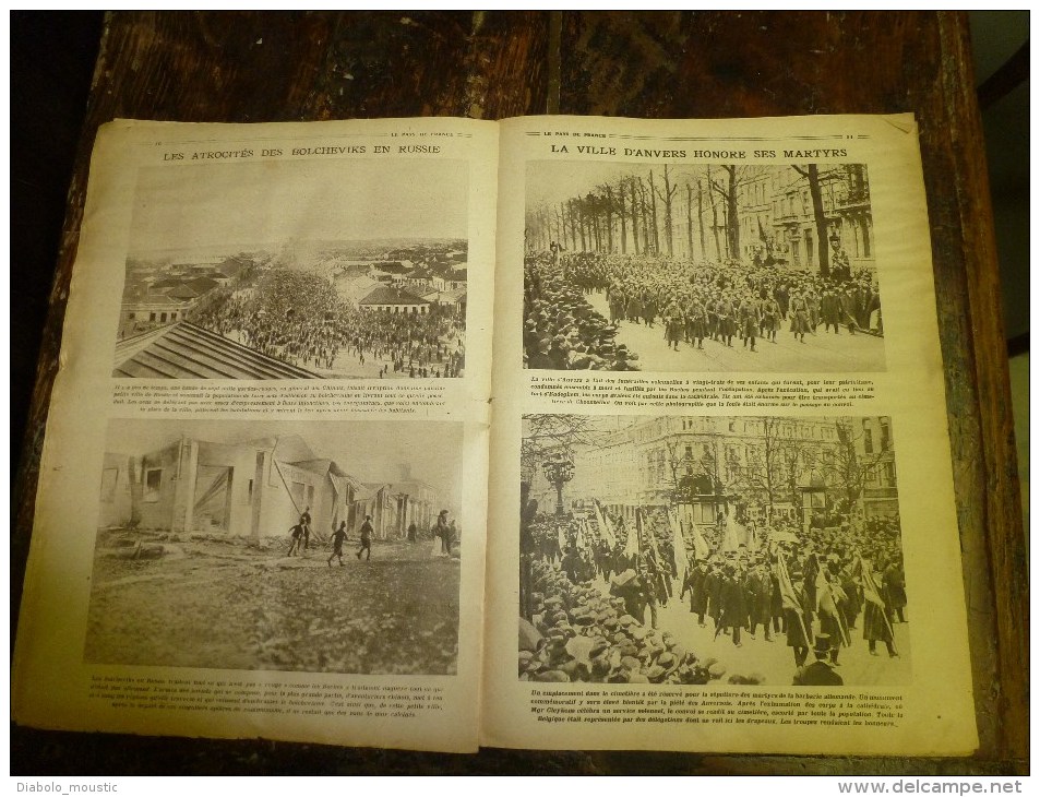 1919 LPDF:London's Royal Guards;Emeute Berlin,Dusseldorf;USA au Château Val-les-Ecoliers;Martyrs d'ANVERS;Ortie-aliment