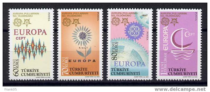 Türkei / Turkey / Turquie 50th Anniversary Of The First Europe Stamp Satz Und 2 Blöcke ** - 2005