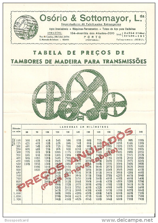 Porto - Envelope Comercial da Firma "Osório & Sottomayor" c/ 6 Folhas Publicitárias. Publicidade. Portugal..