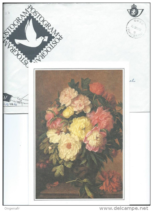 N° 16 Bouquet De Pivoines (impression Mat) De V. (de) Sartrius  Obl: Hove 30/12/1986 - Postogram