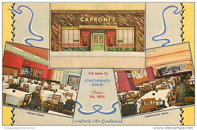 225711-Ohio, Cincinnati, Caproni´s Restaurant, Main Street, Linen Postcard, Curteich No 2B-H1374 - Cincinnati