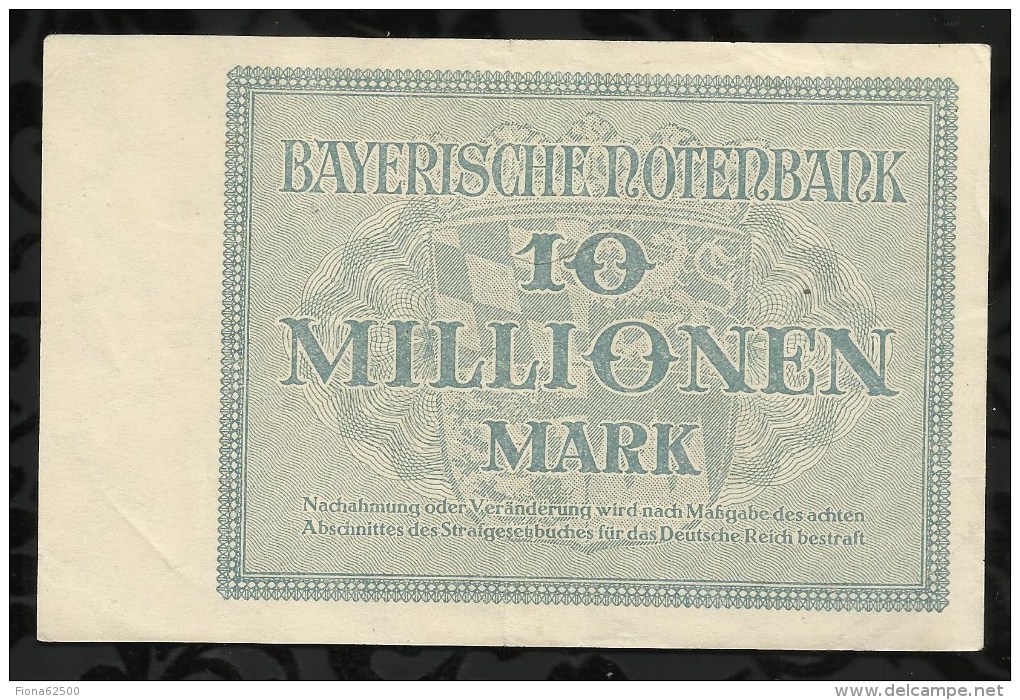 ALLEMAGNE .  BILLET DE 10 MILLION EN MARK . 1923 . - 10 Millionen Mark